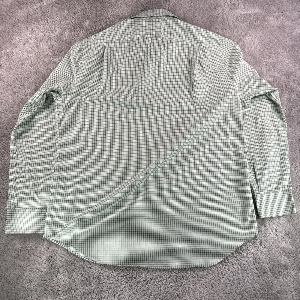 Polo Ralph Lauren Non Iron Shirt Mens Large Green Check Button Up Cotton Preppy